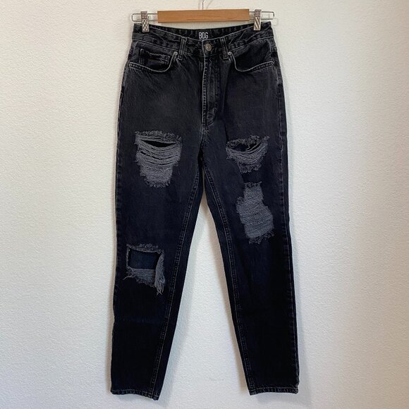 BDG Mom High-Rise Jean Black Gray Distressed Size 27 - Picture 1 of 8